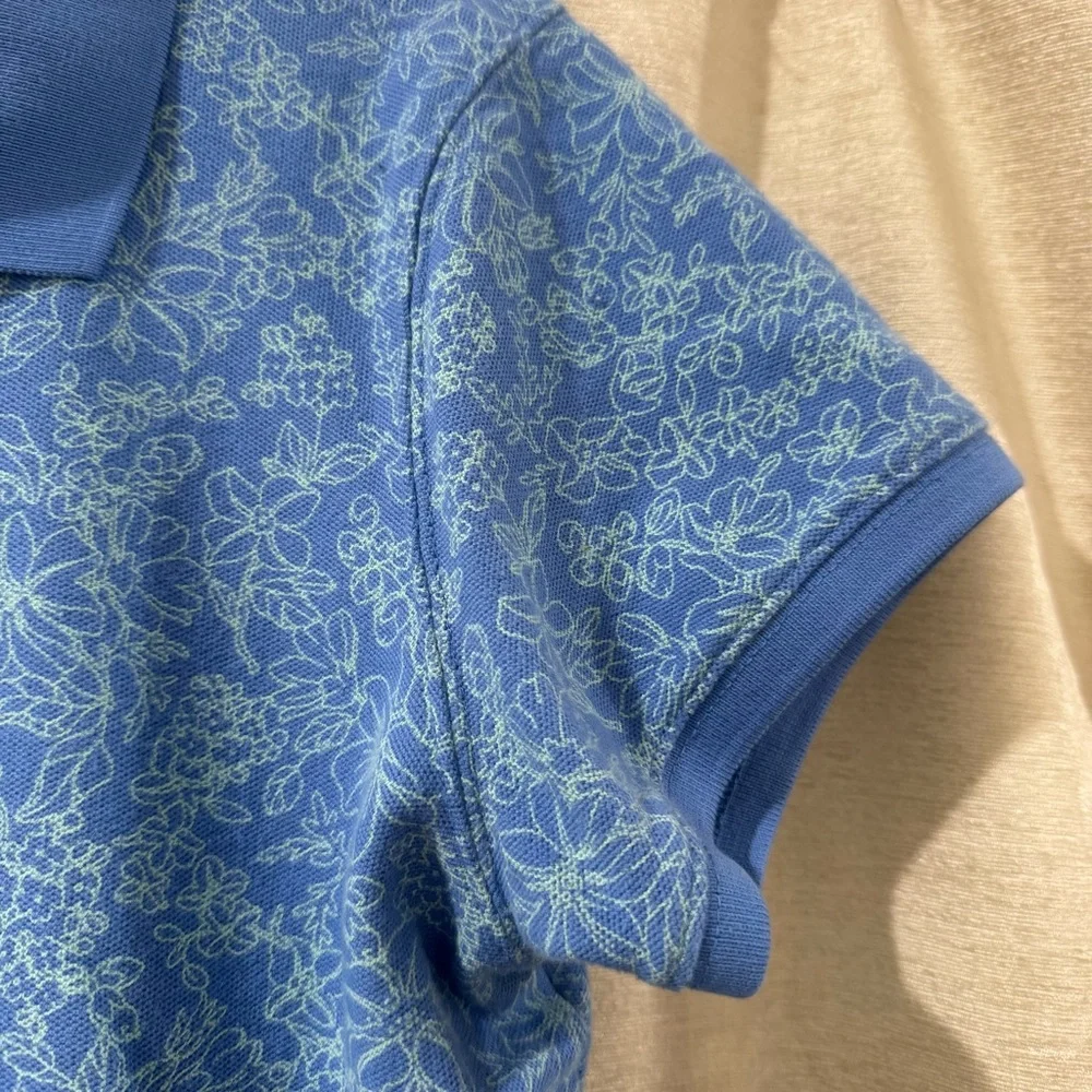 L.L. Bean Floral Cotton Polo – Women’s Medium – 100% Cotton - Picture 2 of 8